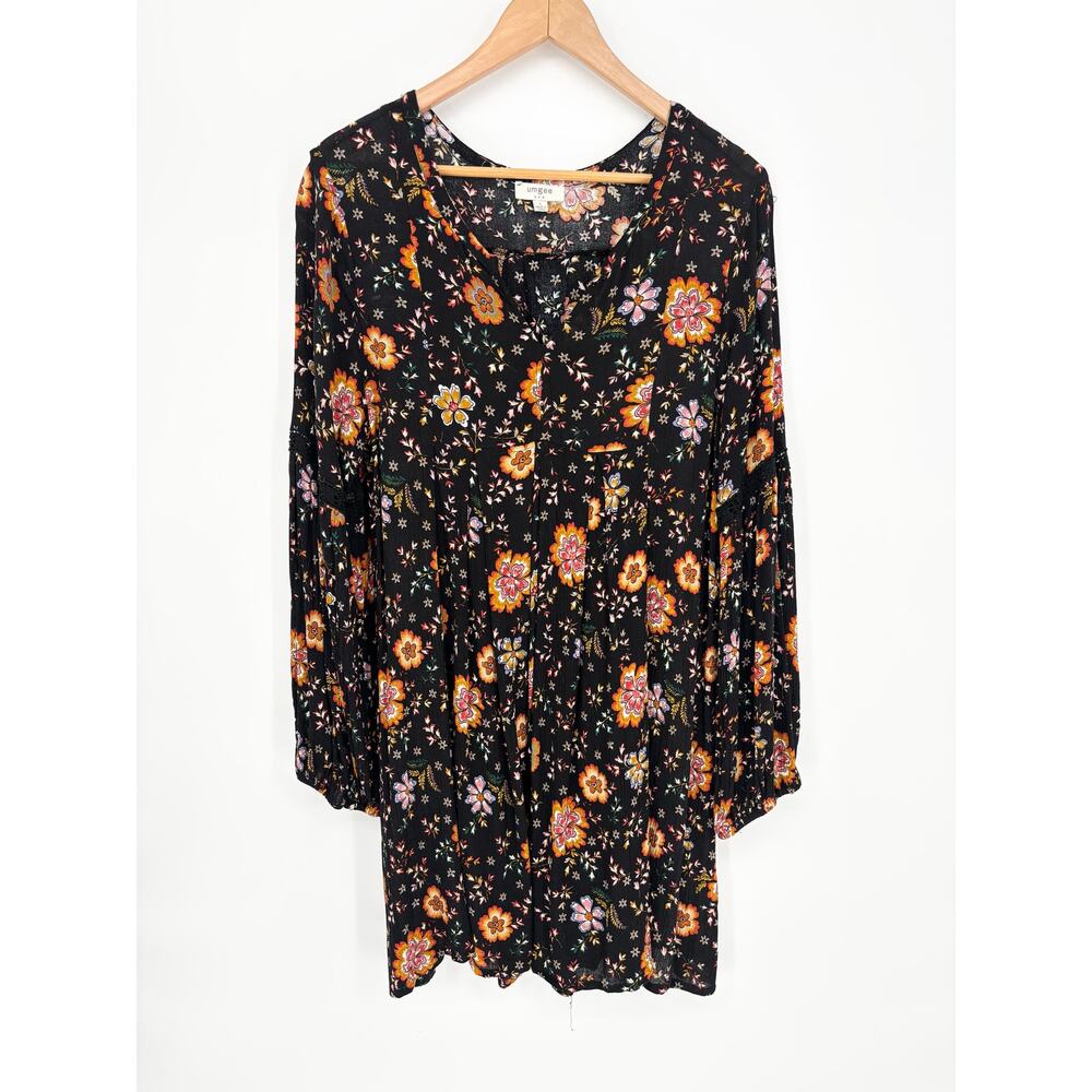 Umgee Boho Floral Long Sleeve Dress Size L